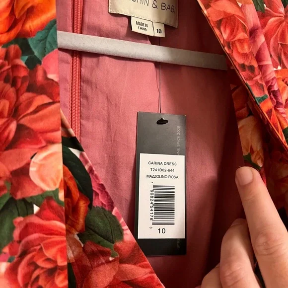 Sachin + Babi Rose Print Ruffled Maxi Dress 10 - Picture 4 of 4